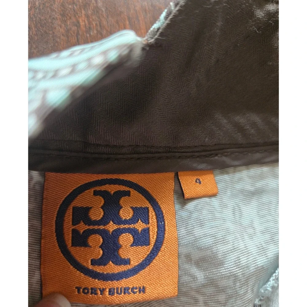Tory Burch Brown Blue Medallion Print Ankle Pants Size 4‎ Cropped Trousers